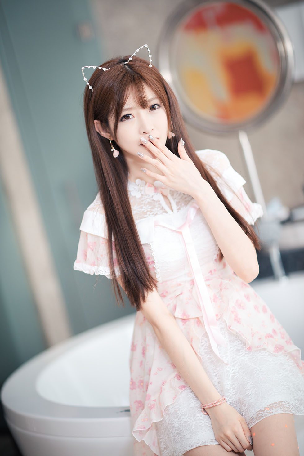 王羽杉Barbieshy 粉色连衣裙 [16P]