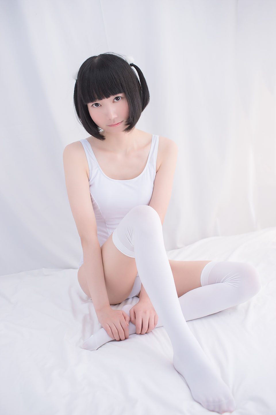 轻兰映画 SPL.001 白色过膝袜 45P