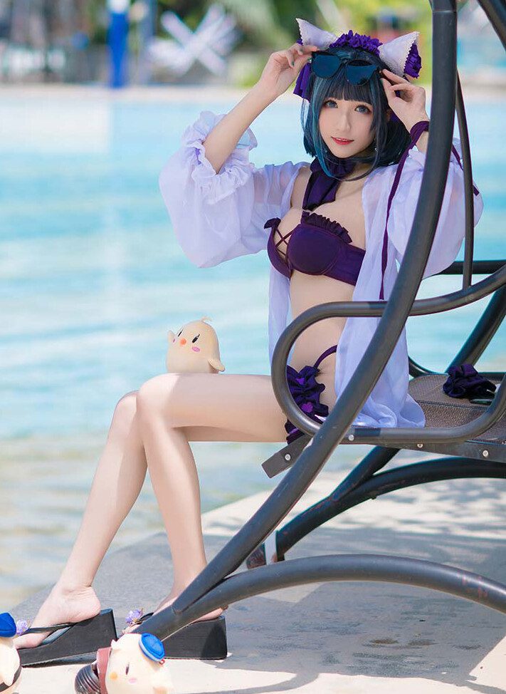 Tomoyo酱 碧蓝 柴郡泳装 [18P]